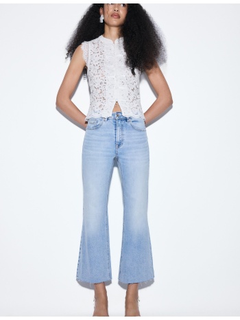 stradivarius d78 cropped τζιν καμπάνα μπλε ντένιμ 40