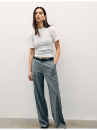 stradivarius ριχτό παντελόνι σε ίσια γραμμή με ζώνη ανθρακί 38