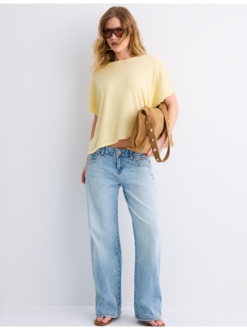 stradivarius ρουστίκ μπλούζα κάπα κίτρινο παστέλ m