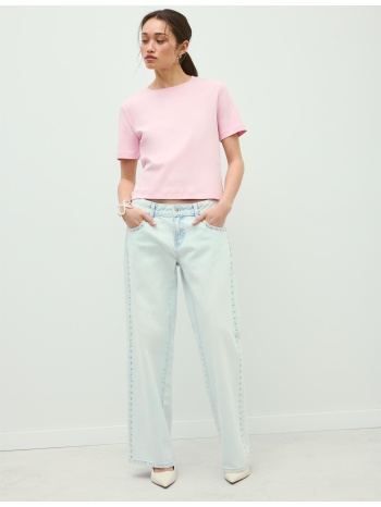 stradivarius μπλούζα basic regular fit heavy weight σομόν xs