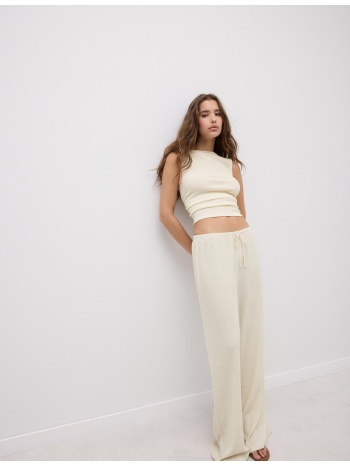 stradivarius μπλούζα με σούρες βανίλια xs