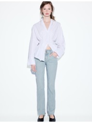 stradivarius χαμηλόμεσο τζιν παντελόνι slim fit γαλάζιο 36