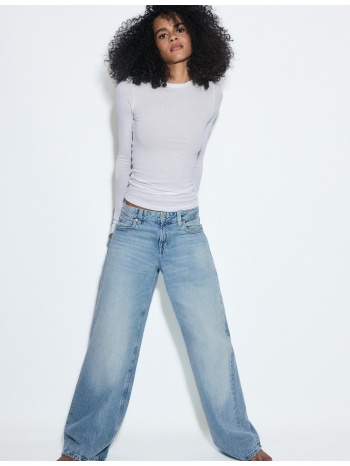 stradivarius τζιν χαμηλόμεσο φαρδύ μπαντζάκι με αστέρι πολύ