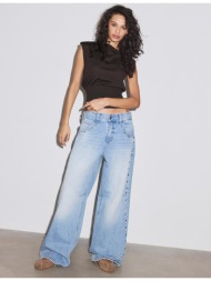 stradivarius πλεκτό τοπ με ζώνη καφέ xs