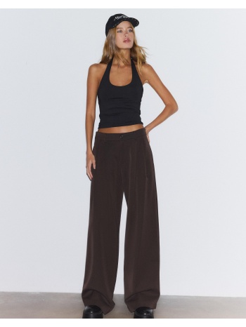 stradivarius μπλούζα με λαιμόκοψη halter μαύρο s