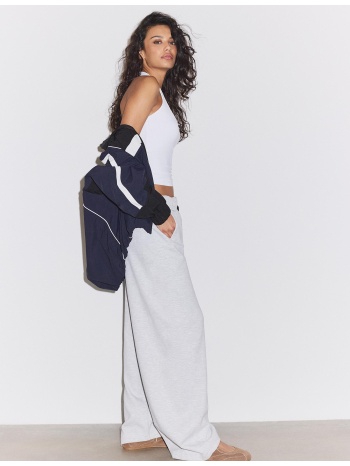 stradivarius παντελόνι jogger barrel γκρι μελανζέ s