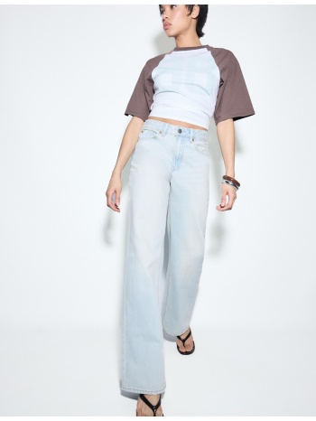 stradivarius τζιν παντελόνι d92 σε ίσια γραμμή με φαρδιά