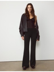 stradivarius παντελόνι καμπάνα με ραφή και απαλή υφή μαύρο m