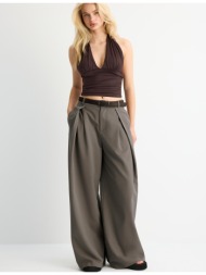 stradivarius παντελόνι maxi πιέτα με ζώνη 0-456 34