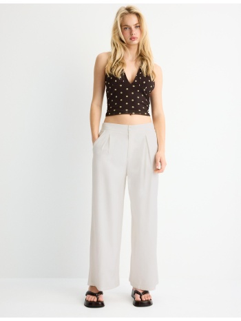 stradivarius ρουστίκ παντελόνι culotte εκρού 42