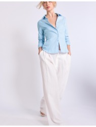 stradivarius βασικό fitted ριγέ πουκάμισο σιέλ s