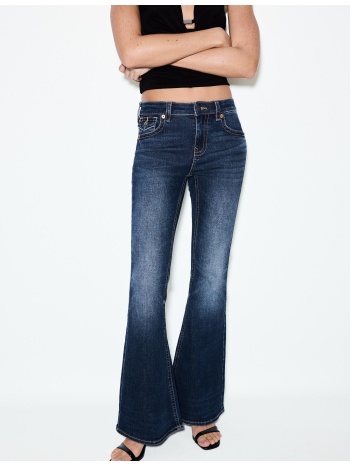 stradivarius d04 χαμηλόμεσο τζιν καμπάνα μπλε μεσαίας