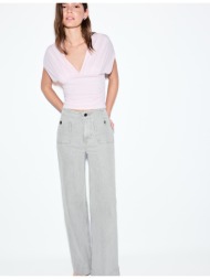 stradivarius d77 μινιμαλίστ τζιν με τσέπες μπλε overdye 44