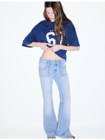 stradivarius χαμηλόμεσο τζιν παντελόνι με τσέπη με ραφή