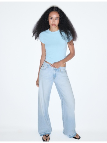 stradivarius d91 τζιν με χαμηλή μέση και φαρδύ μπαντζάκι