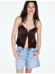 stradivarius d93 τζιν σορτς longline πολύ σκούρο μπλε/αποκολλαρισμένο 38