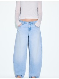 stradivarius d80 τζιν παντελόνι barrel fit γαλάζιο 44