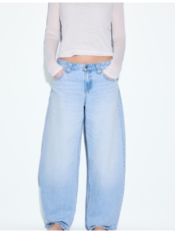 stradivarius d80 τζιν παντελόνι barrel fit γαλάζιο 44