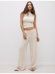 stradivarius παντελόνι ίσια γραμμή με τσαλακωμένη όψη βανίλια s