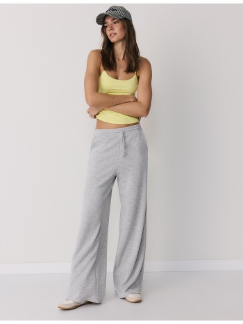 stradivarius παντελόνι jogger palazzo απαλής υφής γκρι