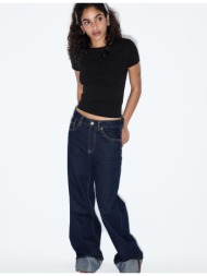 stradivarius τζιν παντελόνι d92 σε ίσια γραμμή με φαρδιά γραμμή σκούρο μπλε 36