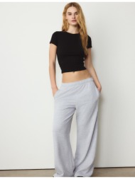 stradivarius βασική μπλούζα slim fit μαύρο xl