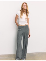 stradivarius παντελόνι πλεκτό με ραφή ανθρακί s