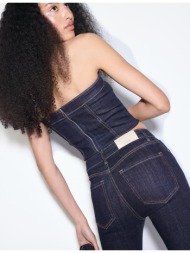 stradivarius d07 τζιν παντελόνι skinny regular waist σκούρο μπλε 42