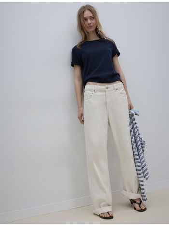 stradivarius μπλούζα basic regular fit heavy weight σκούρο