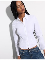 stradivarius εφαρμοστό πουκάμισο λευκό m