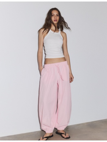 stradivarius παντελόνι μπαλούν παστέλ ροζ 42
