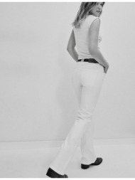 stradivarius d68 τζιν bootcut fit με ζώνη λευκό 36