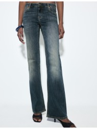 stradivarius d67 jeans slim bootcut μπλε overdye 34