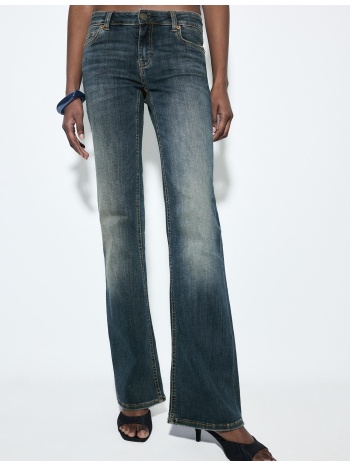 stradivarius d67 jeans slim bootcut μπλε overdye 34