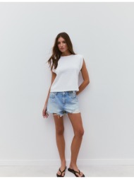 stradivarius μπλούζα basic με βάτες λευκό l