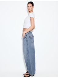 stradivarius τζιν low waist barrel μπλε μεσαίας απόχρωσης 42