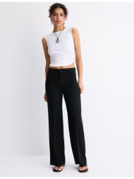 stradivarius αμπιγιέ παντελόνι σε ίσια γραμμή slim fit μαύρο 44