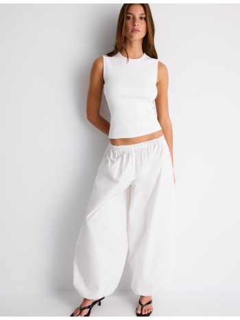 stradivarius αμάνικη μπλούζα basic λευκό xl