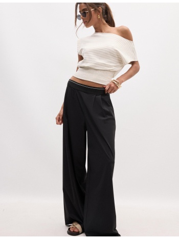 stradivarius παντελόνι jogger palazzo με λάστιχο στη μέση