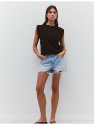 stradivarius μπλούζα basic με βάτες μαύρο xs