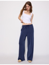stradivarius jogger παντελόνι φαρδύ μπαντζάκι με ραφή και απαλή υφή navy blue xxs