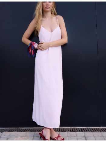 stradivarius ανάγλυφο μίντι φόρεμα με τιράντες σάπιο μήλο s
