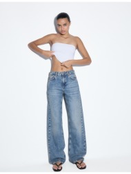 stradivarius τζιν παντελόνι d92 σε ίσια γραμμή με φαρδιά γραμμή πολύ σκούρο μπλε/αποκολλαρισμένο 36