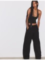 stradivarius παντελόνι jogger barrel μαύρο l