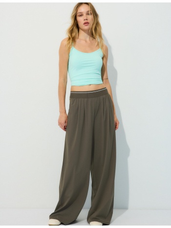stradivarius παντελόνι jogger palazzo με λάστιχο στη μέση
