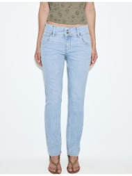 stradivarius χαμηλόμεσο τζιν παντελόνι slim fit γαλάζιο 42