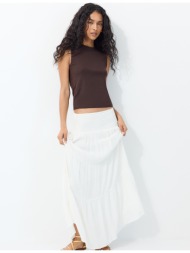 stradivarius αμάνικη μπλούζα basic καφέ xs