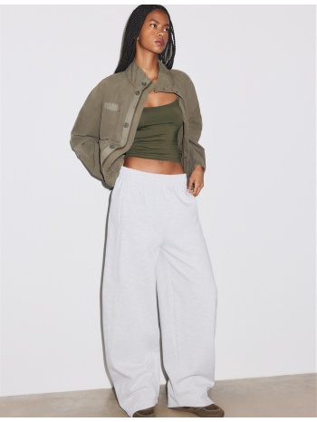 stradivarius παντελόνι jogger barrel γκρι μελανζέ xs