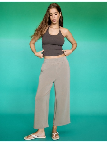 stradivarius παντελόνι culotte με απαλή υφή 0-428 m