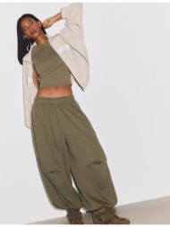 stradivarius παντελόνι jogger μπαλούν με stoppers χακί s